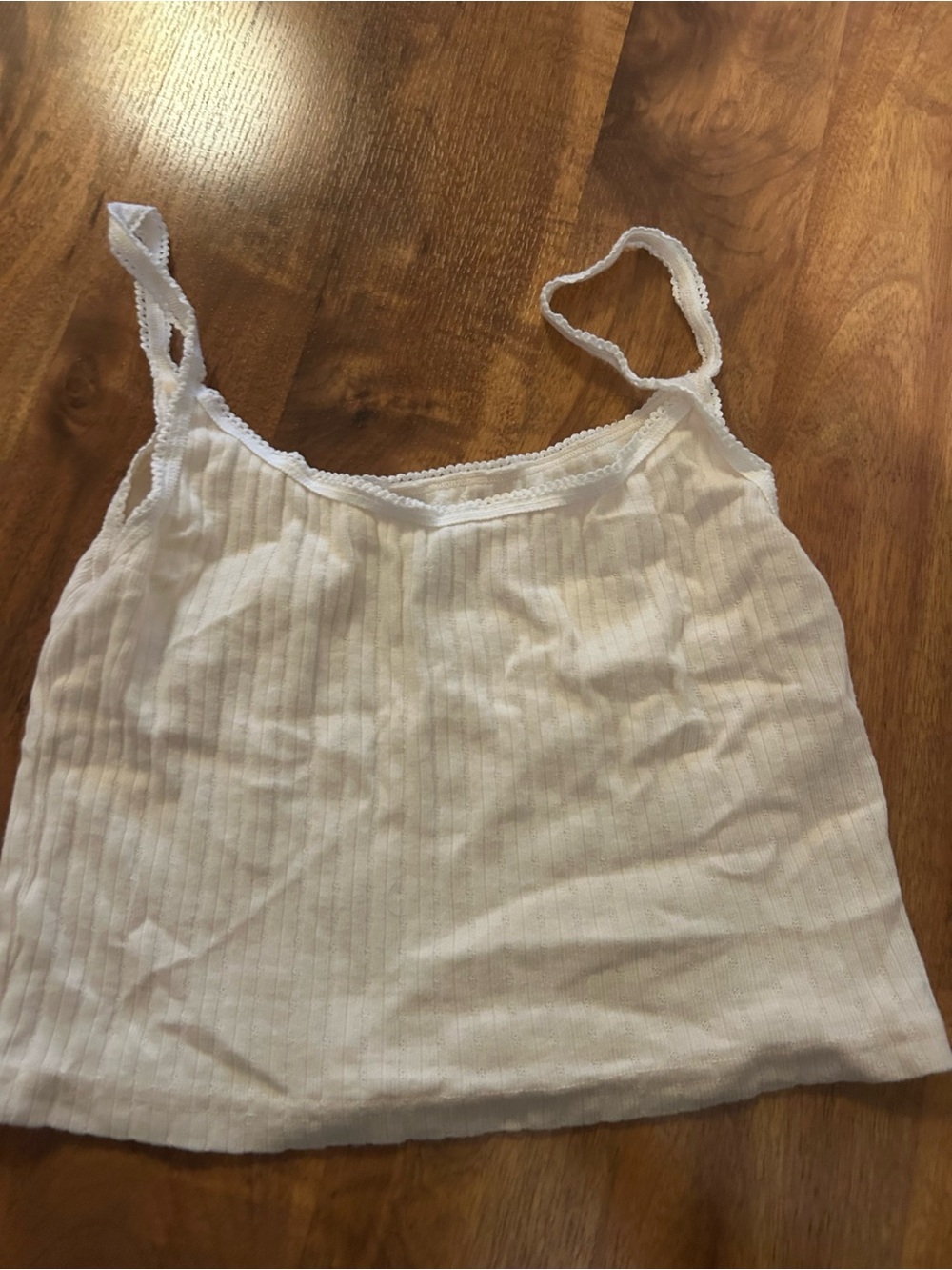 Brandy Melville Cream White Ribbed Camisole Tank Top
